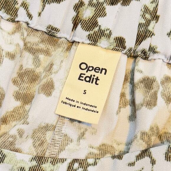 Open Edit Womens Small Olive Blue Cosmic Floral Pull on Pants Printed Abstract - Picture 7 of 11